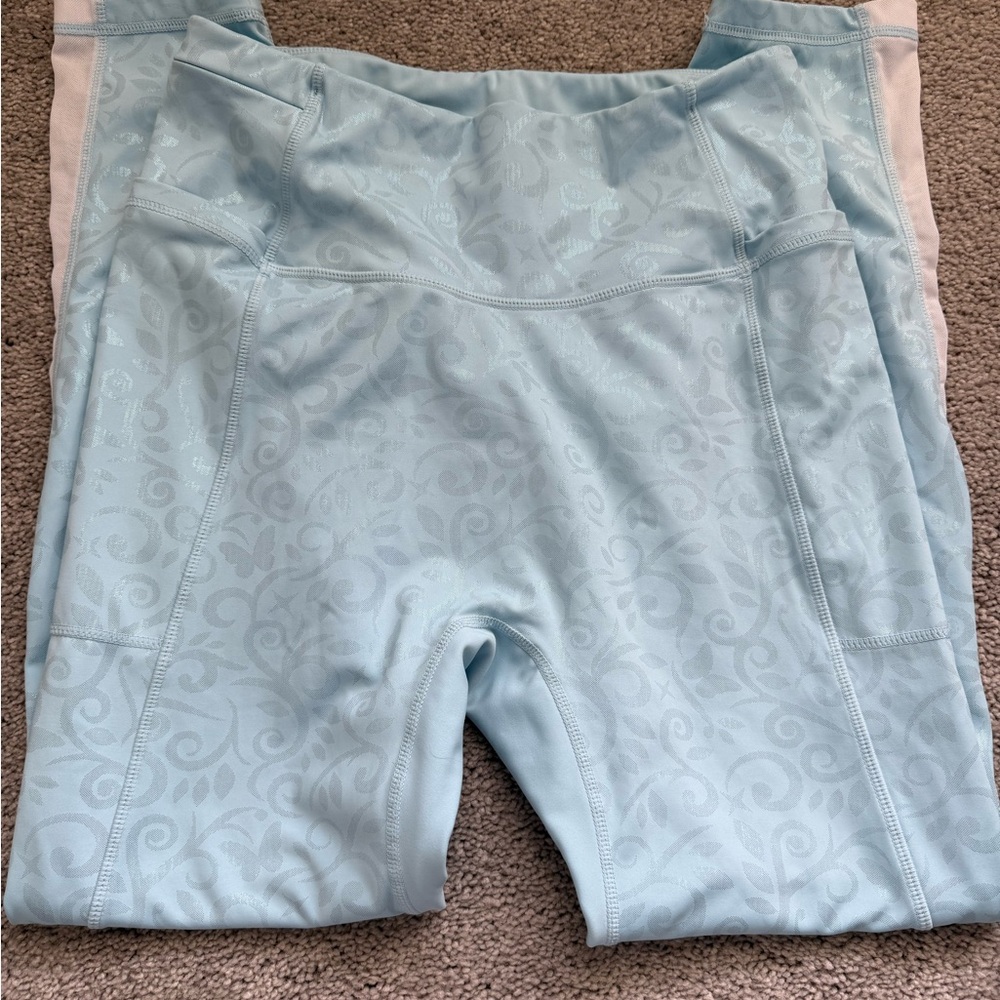 Crowned Athletics Women's Light Blue Patterned Leggings